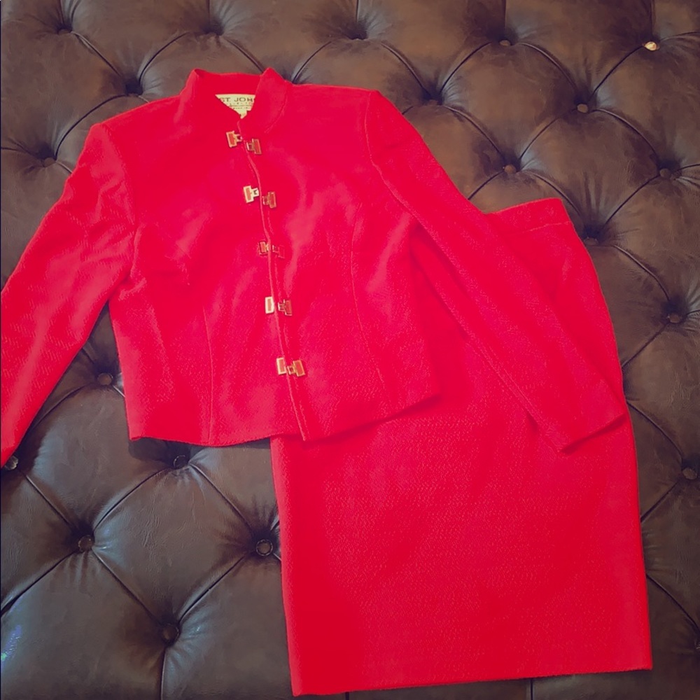 Bright Red St John Suit